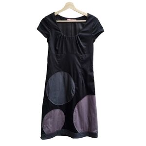 Boden Polkadot Short-sleeved A-line Mod Satin Lined Dress, Size Small